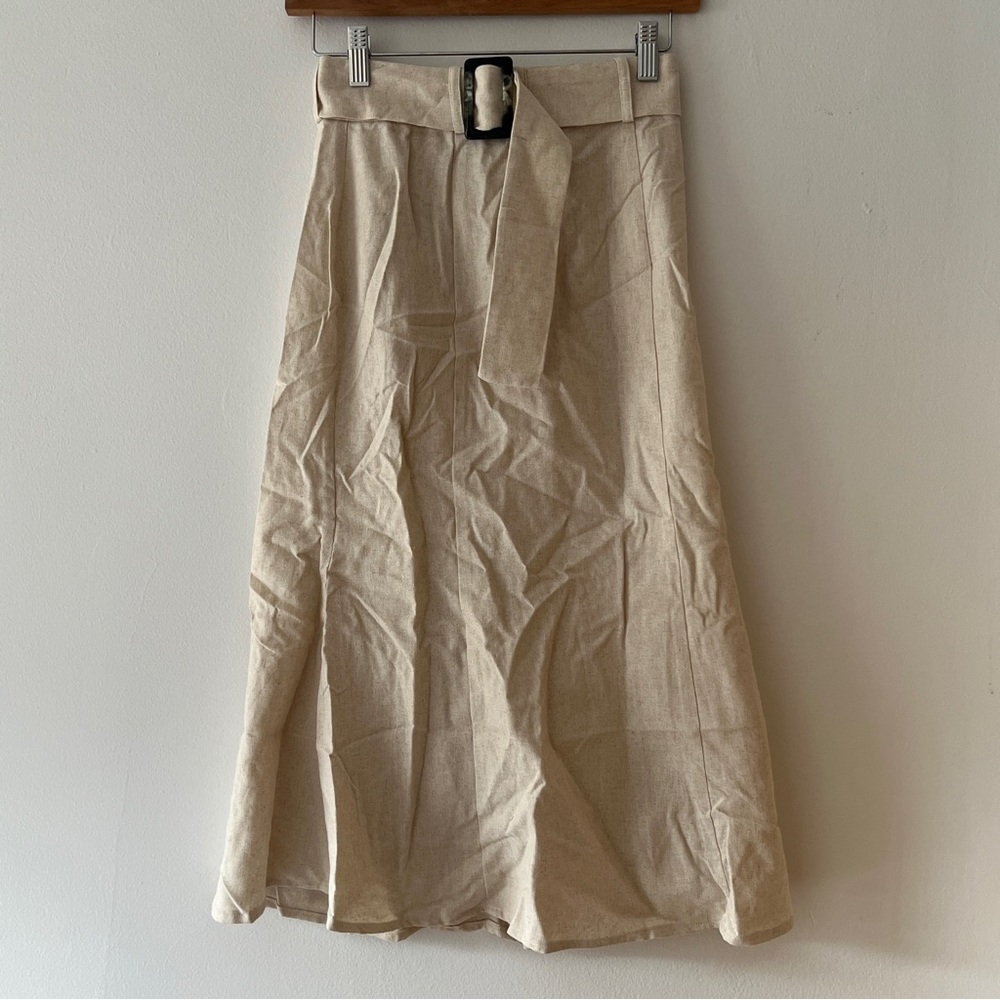 Linen Flared Tulip Skirt